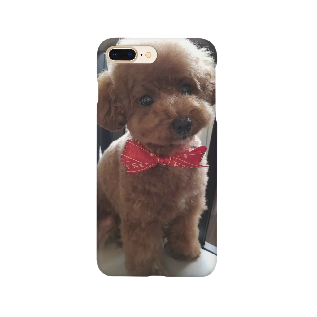 コロ。COLOM.犬いぬdogリボングッズ.のトイプードル【アンジー犬】#55 Smartphone Case