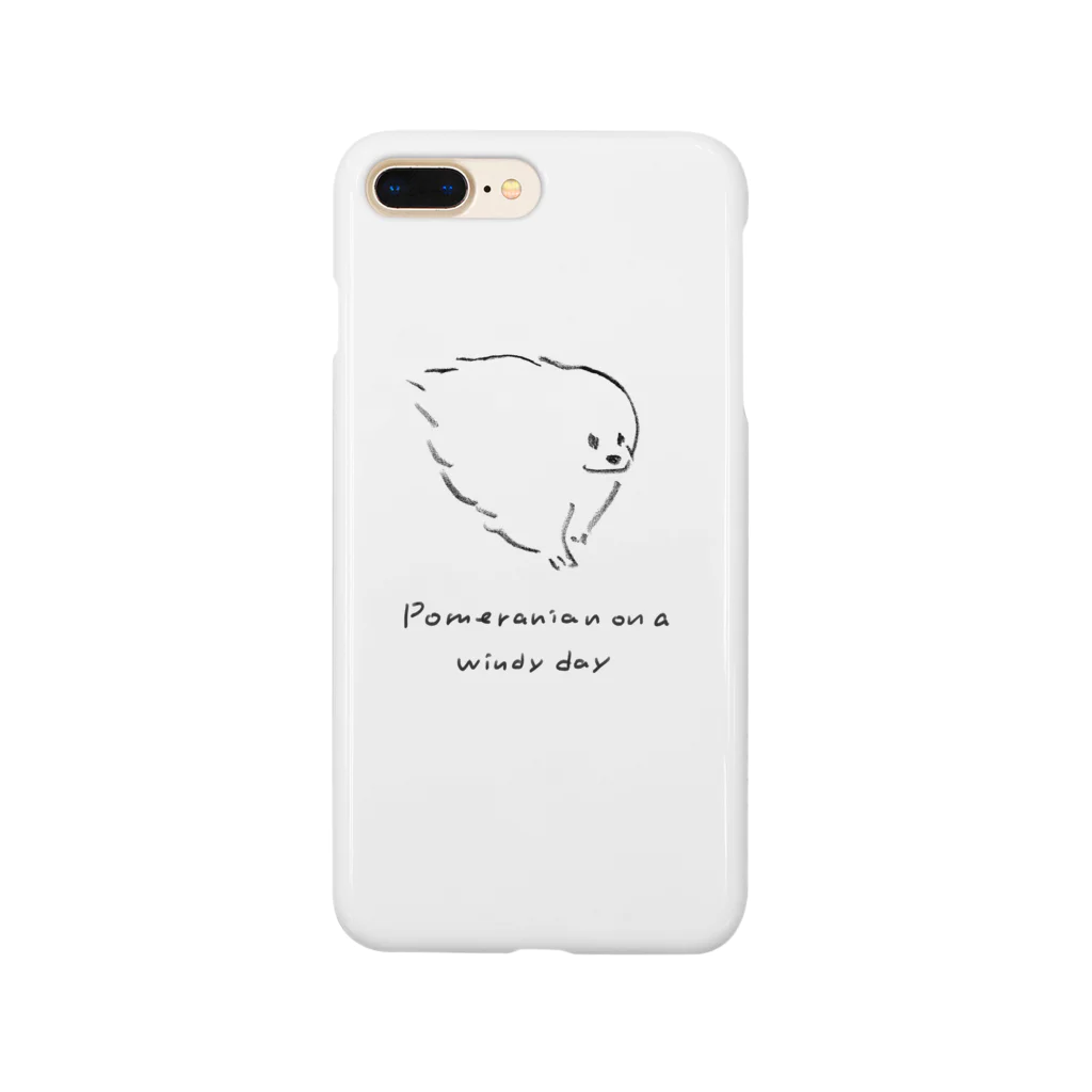 にっひの強風の日のポメラニアン Smartphone Case