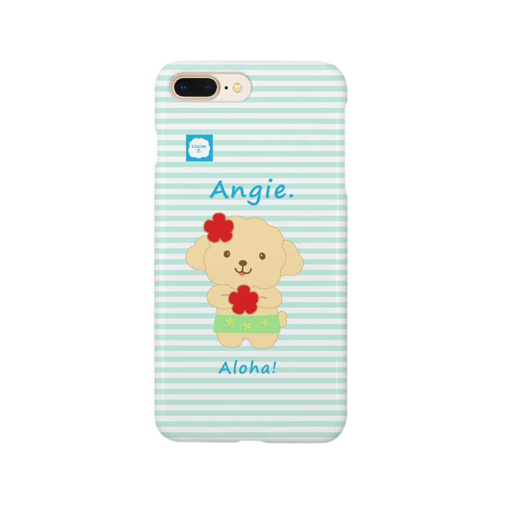 コロ。COLOM.犬いぬdogリボングッズ.の【COLOM.】コロ。トイプードル犬【アンジー】aloha!!!ブルー Smartphone Case