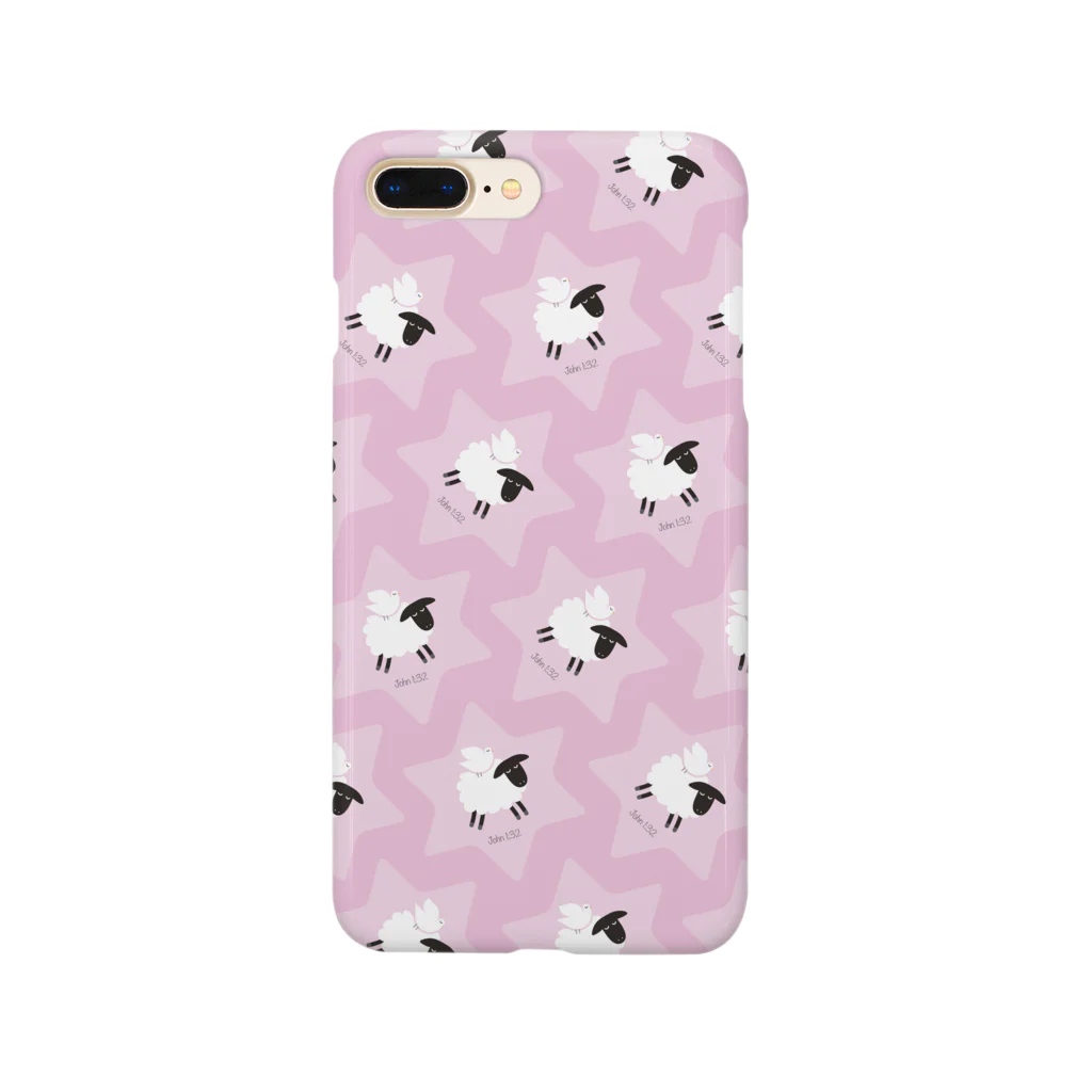 一羽のすずめのDove on the Sheep [pink] Smartphone Case