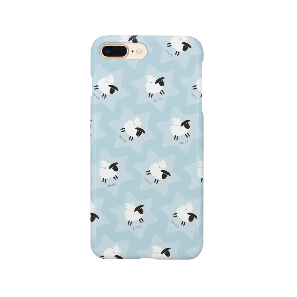 一羽のすずめのDove on the Sheep [blue] Smartphone Case