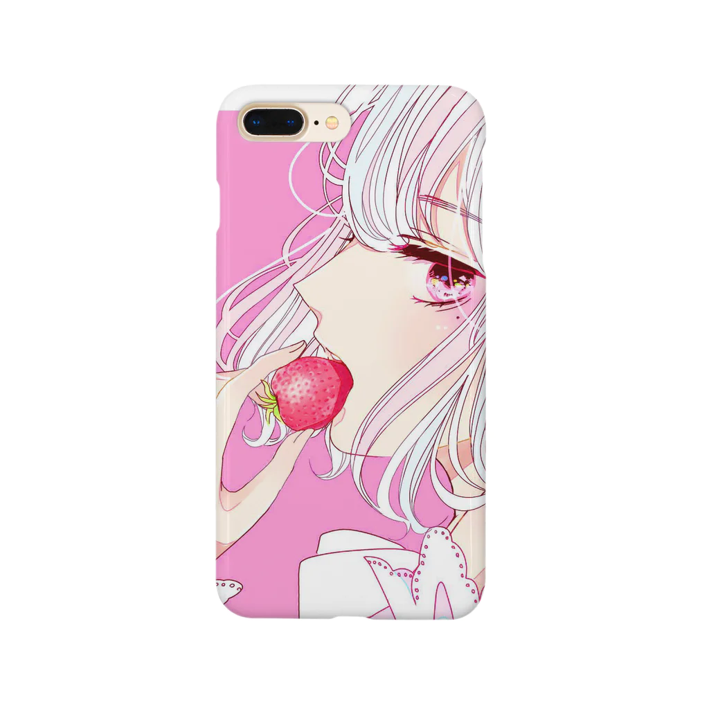 ꜀(.௰. ꜆)꜄もふもふ屋のいちご×White Smartphone Case