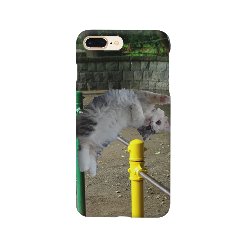 おもち屋さんの鉄棒で背面跳びするねこ Smartphone Case