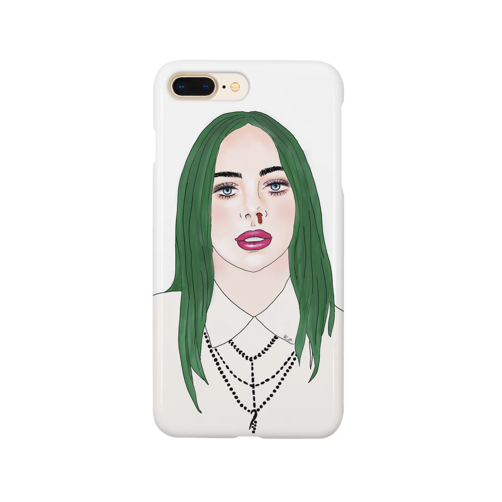 Girl_To_LadyのGreen Hair Girl Smartphone Case