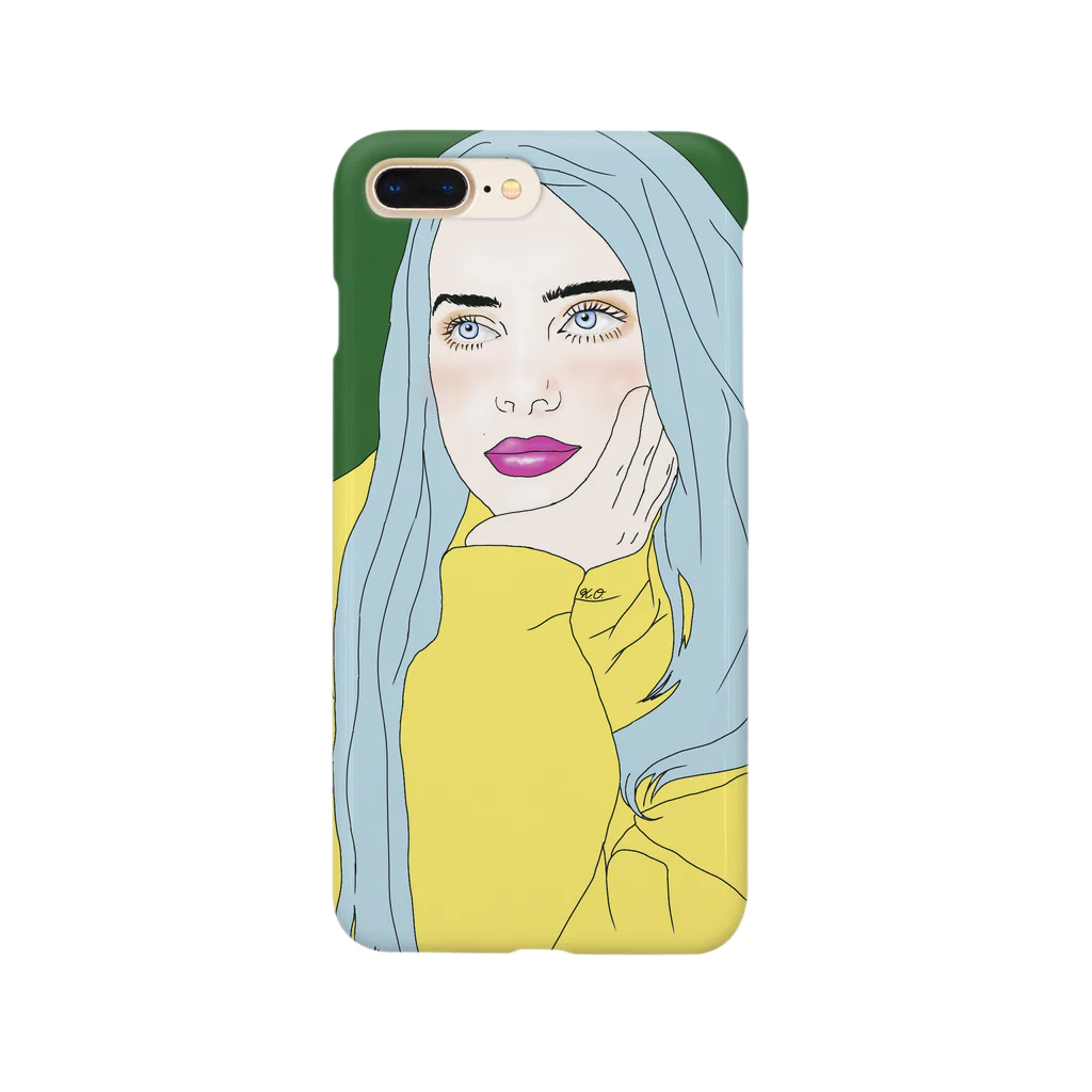 Girl_To_LadyのBlue Hair Girl Smartphone Case