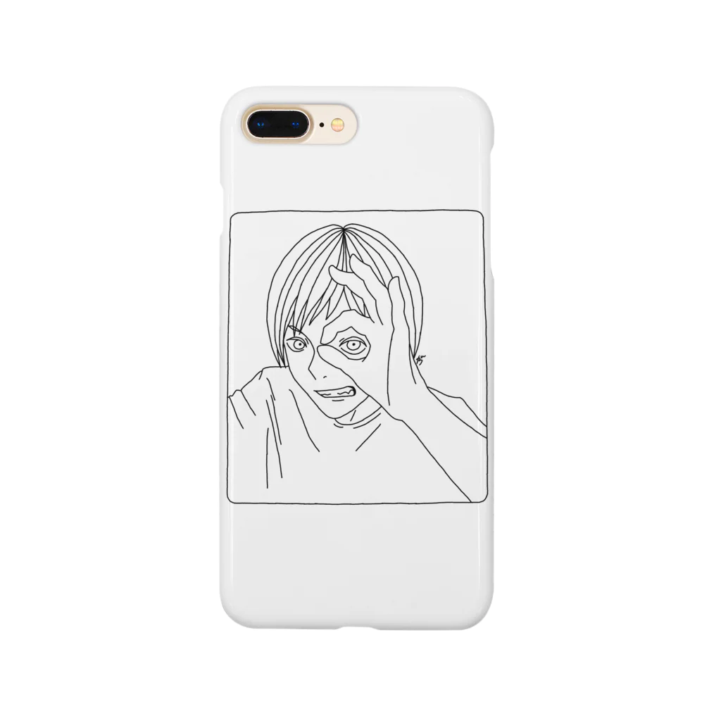 がつののぞきみ（黒） Smartphone Case