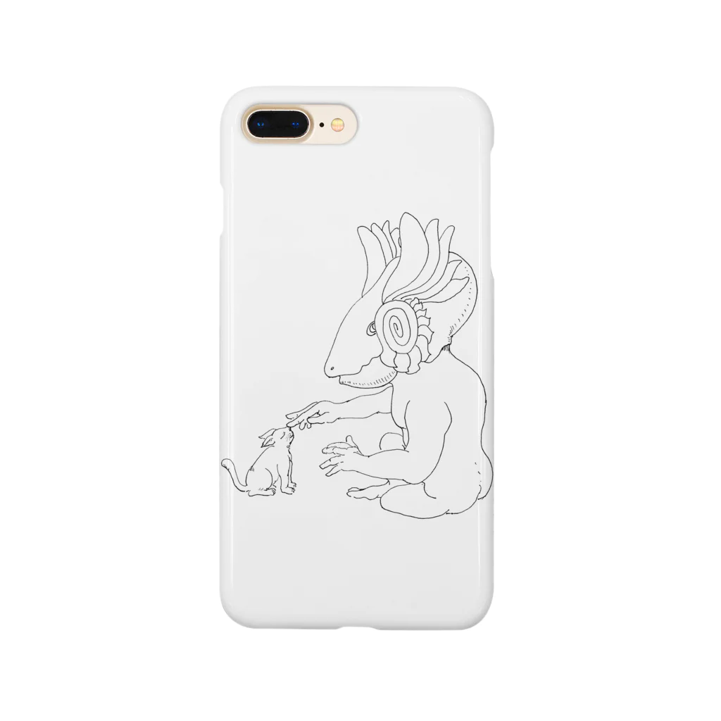 竜樹の猫をかわいがる仮面を被った人 Smartphone Case