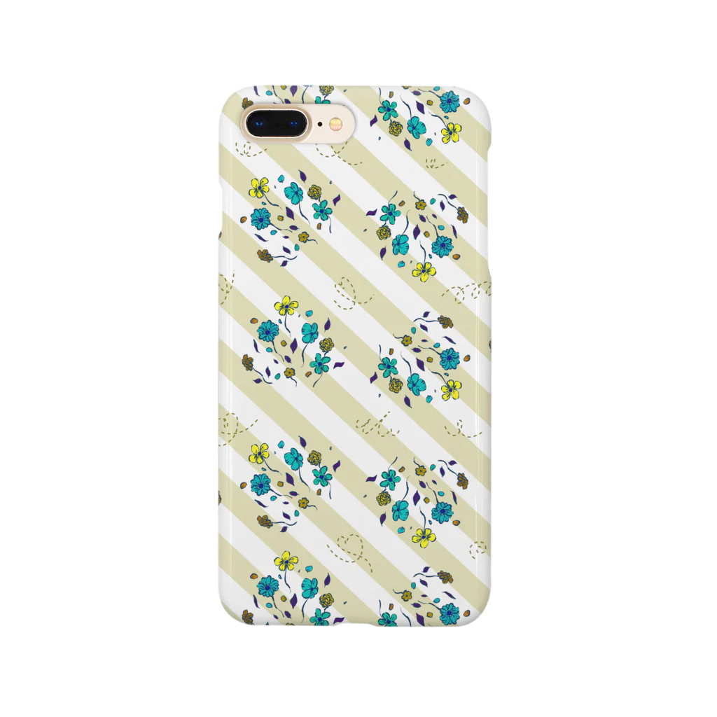 ライアンジーのストライプと小花 Smartphone Case