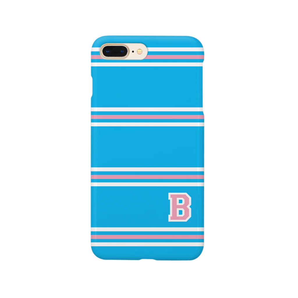 RUMA HOLIDAYのcollege"B" blue×pink スマホケース