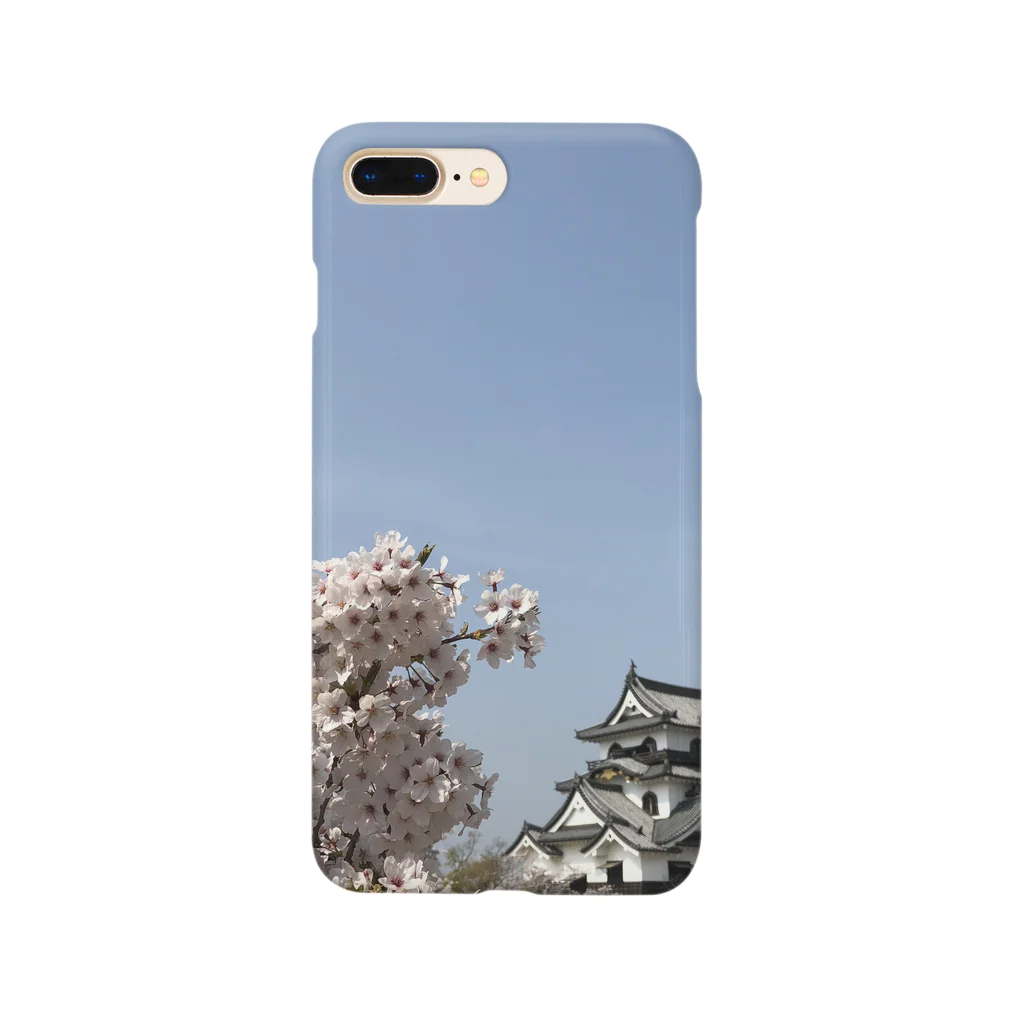 rin200027の彦根城と桜 スマホケース