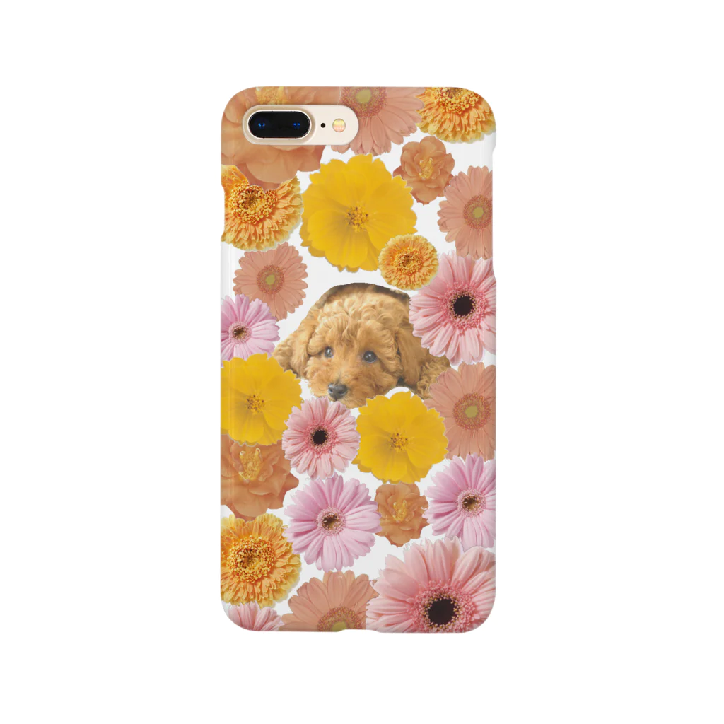 MIYO's SHOPの花とトイプードル Smartphone Case