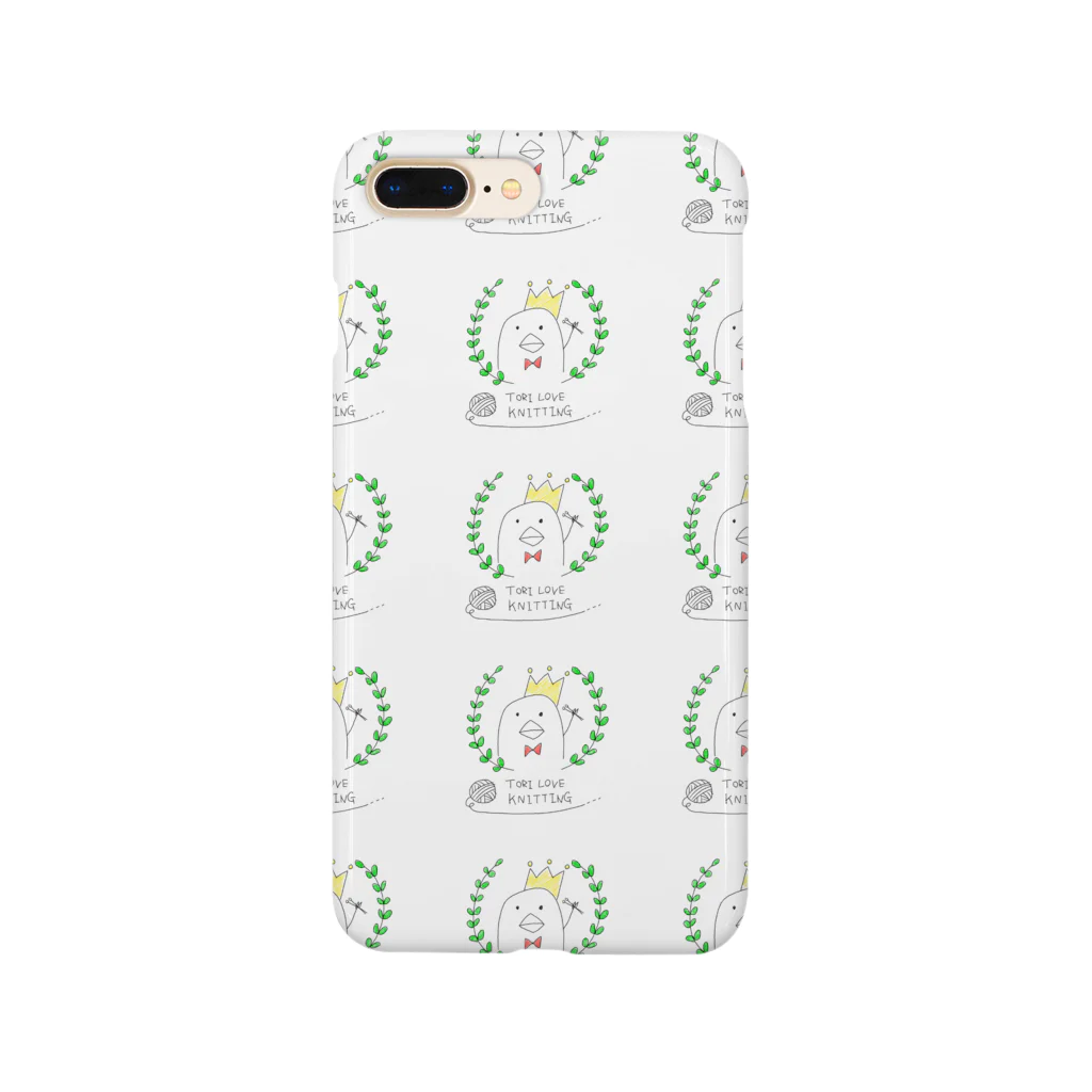 タナダ@編み物のTORI LOVE LNITTINGスマートフォンケース Smartphone Case