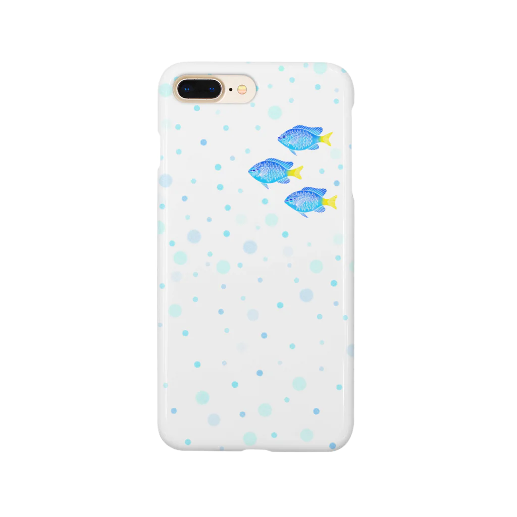 トモカワ ヒロサキ デザインショップの【海水魚】シリキルスズメダイと水玉 Smartphone Case