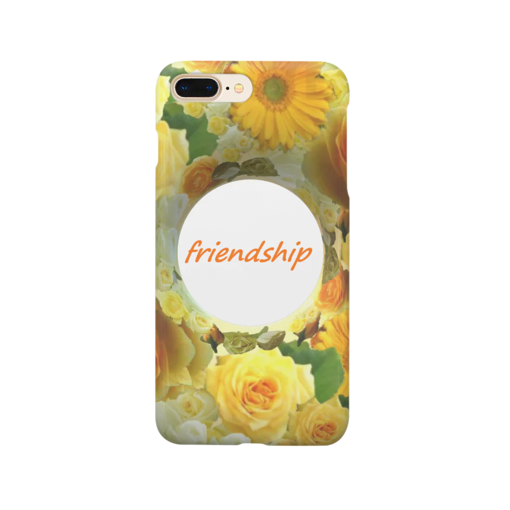 カラフルマルシェの薔薇のリース　イエロー　friendship スマホケース