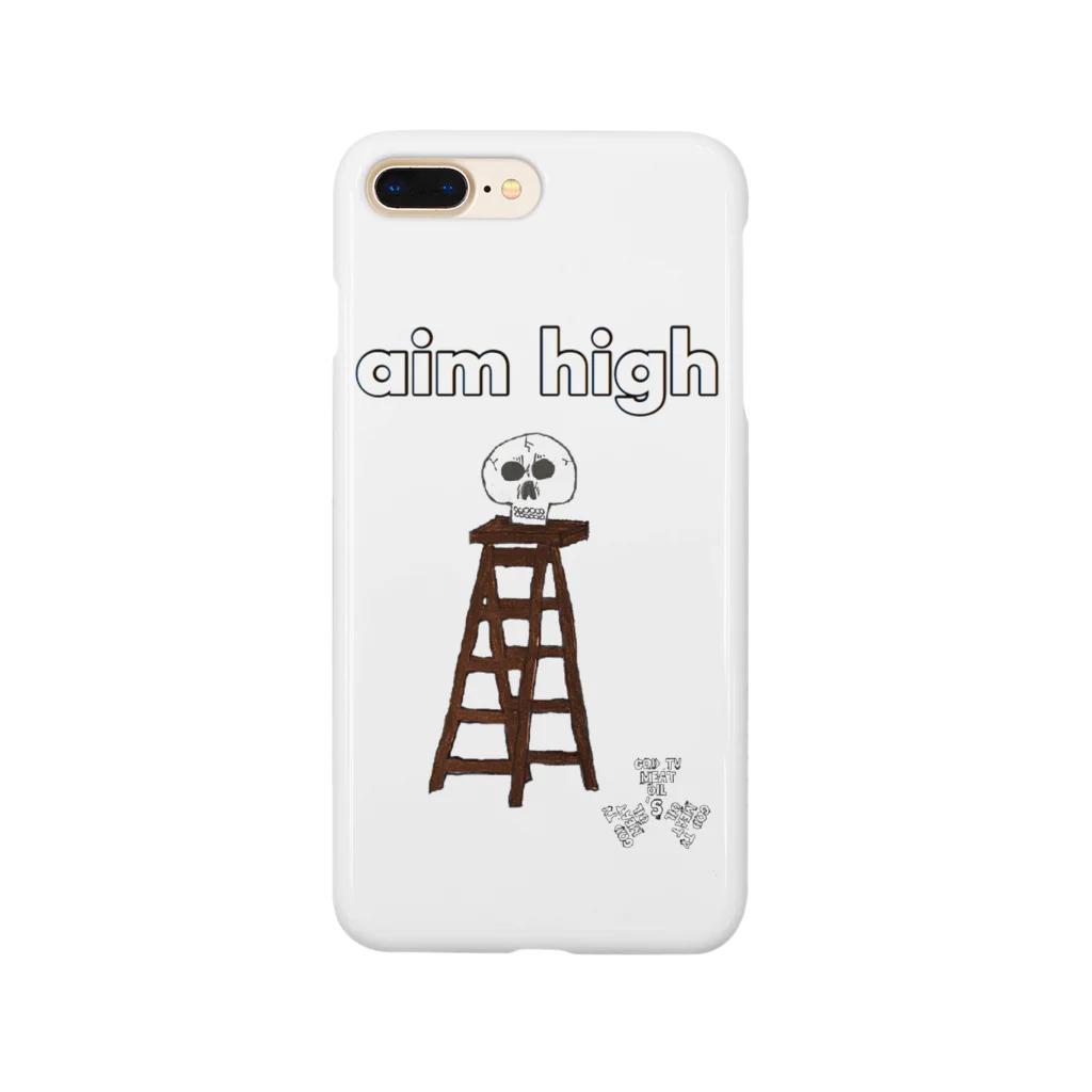 GOD TV MEAT OIL'S brand SUZURI内空中店舗のaim  high『スカル×脚立』 Smartphone Case