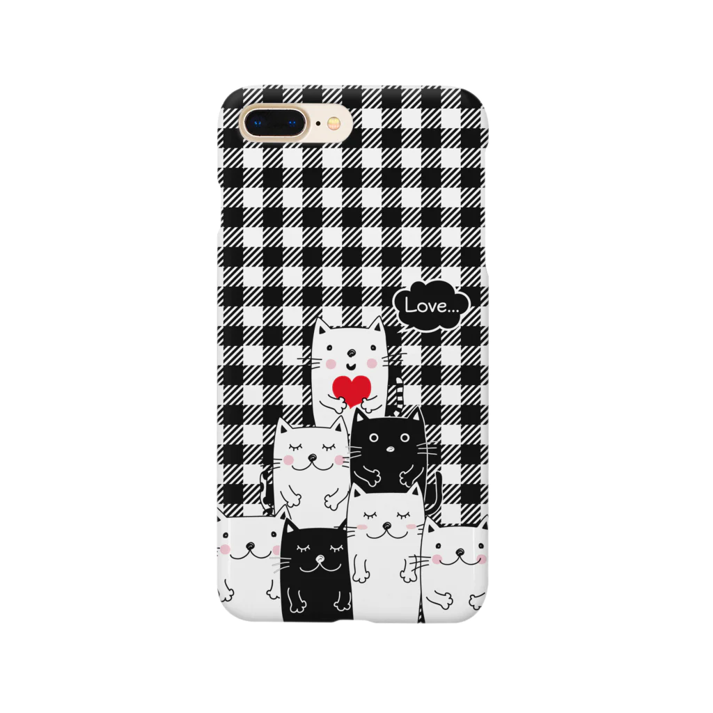 miffuの白黒ねこチーム（ギンガムチェック） Smartphone Case