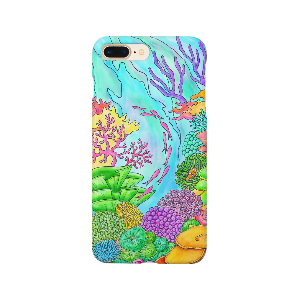 トモカワ ヒロサキ デザインショップのサンゴと魚の楽園-1 Smartphone Case