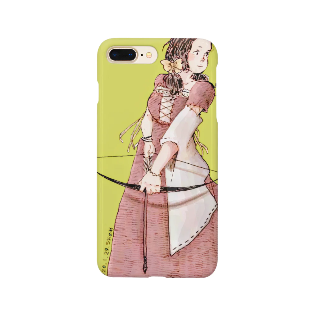 魚の目／illustrationの弓を射る少女 Smartphone Case