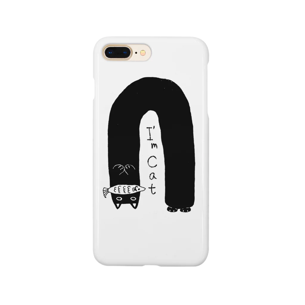 Neon.shopsのLong cat［I'm cat］ Smartphone Case