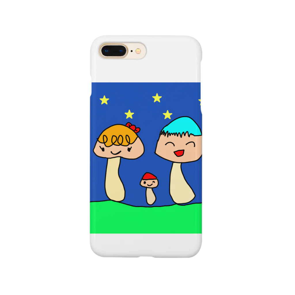 raraのゆるかわTシャツ屋さんのきのこファミリー Smartphone Case