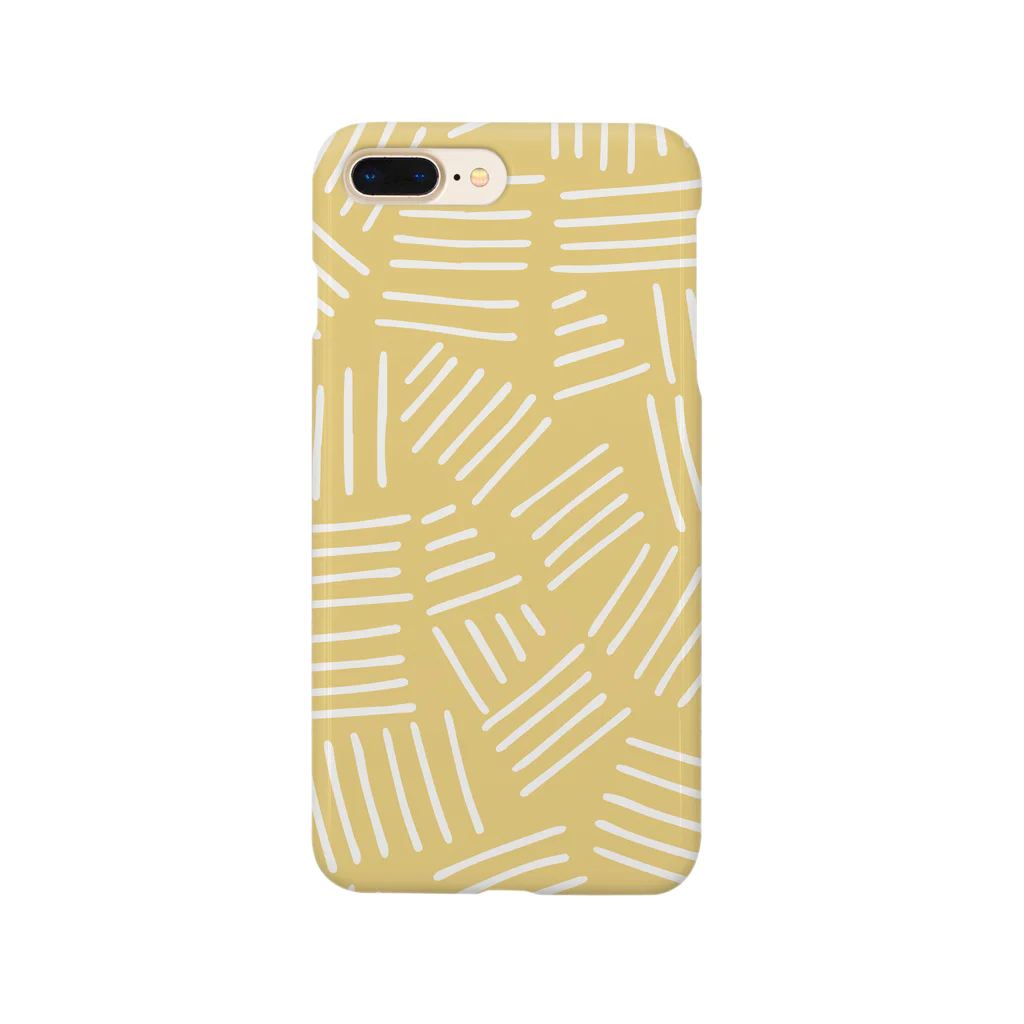 SANKAKU DESIGN STOREの不揃いアミアミ YELLOW。 スマホケース