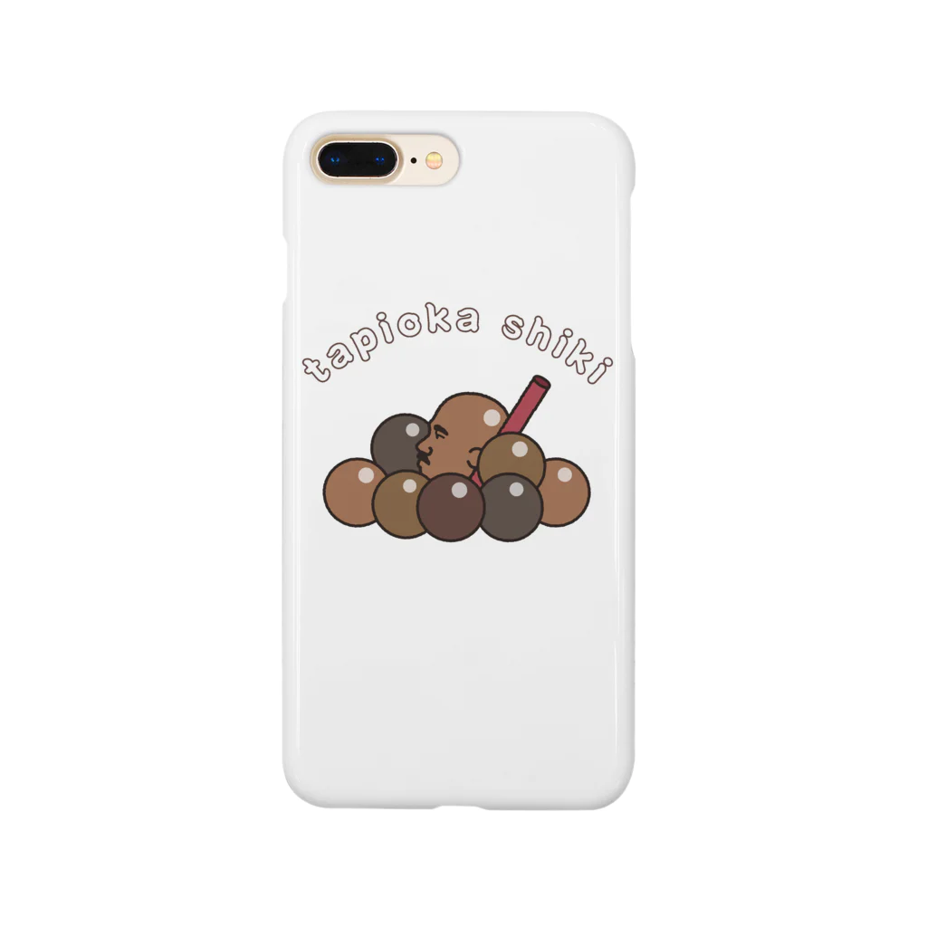 グラフィンのタピオカ?たぴ岡?正岡子規? 白フチ Smartphone Case