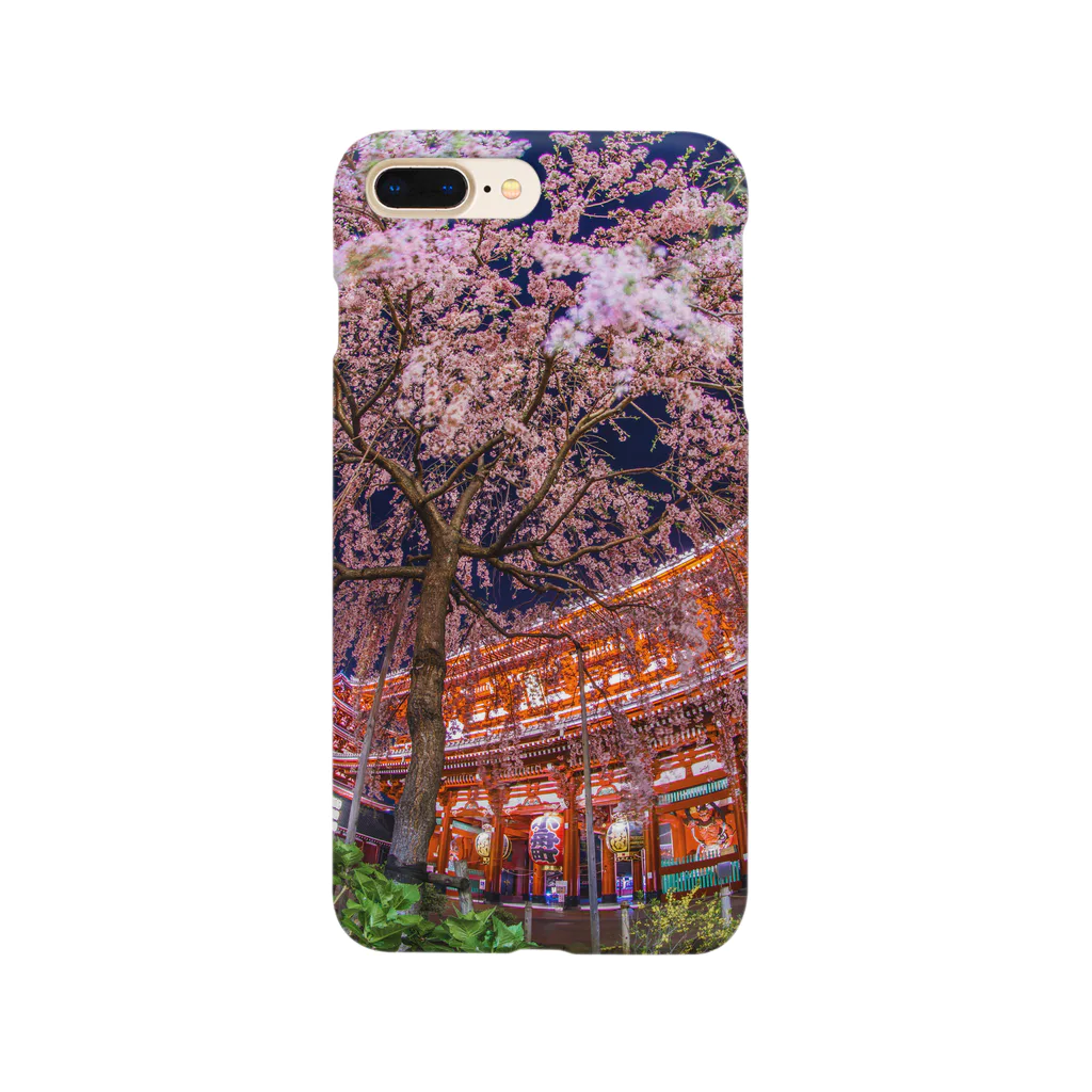 つっちーちゃんの浅草寺 宝蔵門としだれ桜 Smartphone Case