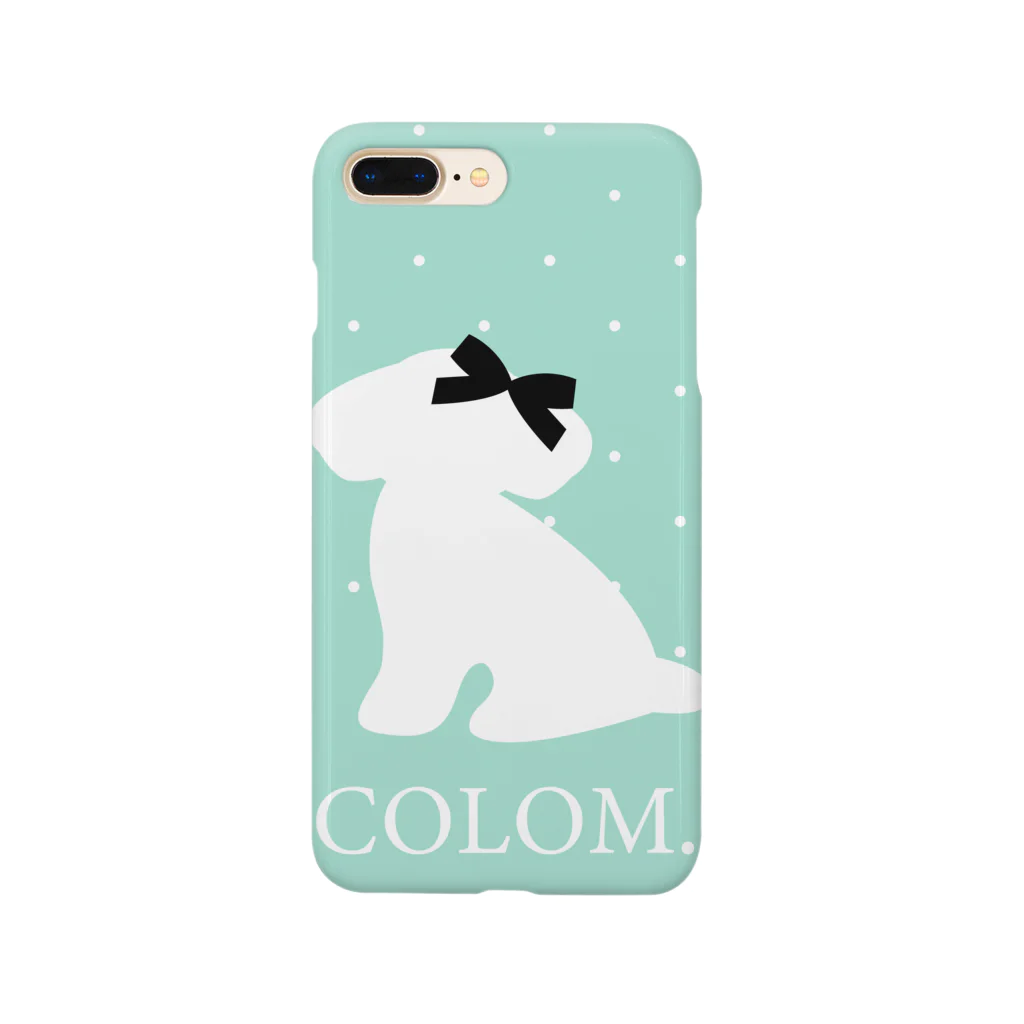 コロ。COLOM.犬いぬdogリボングッズ.の【コロ。COLOM.】エメラルドブルー！トイプードル！かわいい！人気犬DOGグッズ！ といぷーどる スマホケース