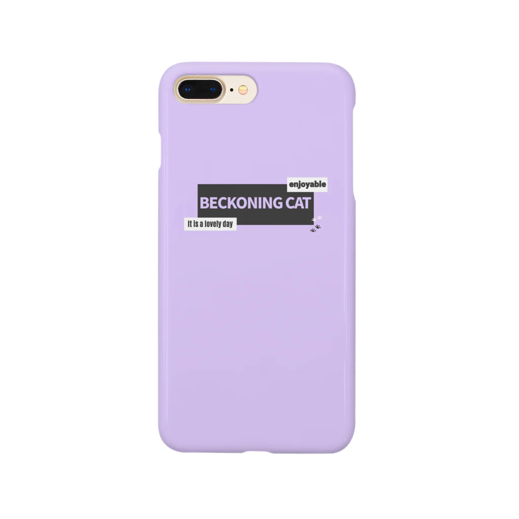 CAFE O MILKの紫のBeckoning cat（ロゴ） Smartphone Case