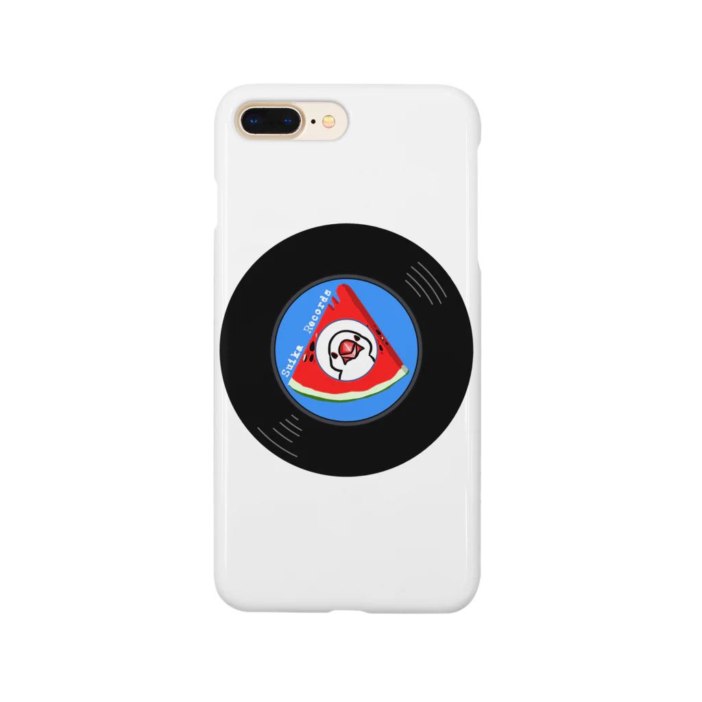 レコードの巣のすいかレコード白文鳥 Smartphone Case