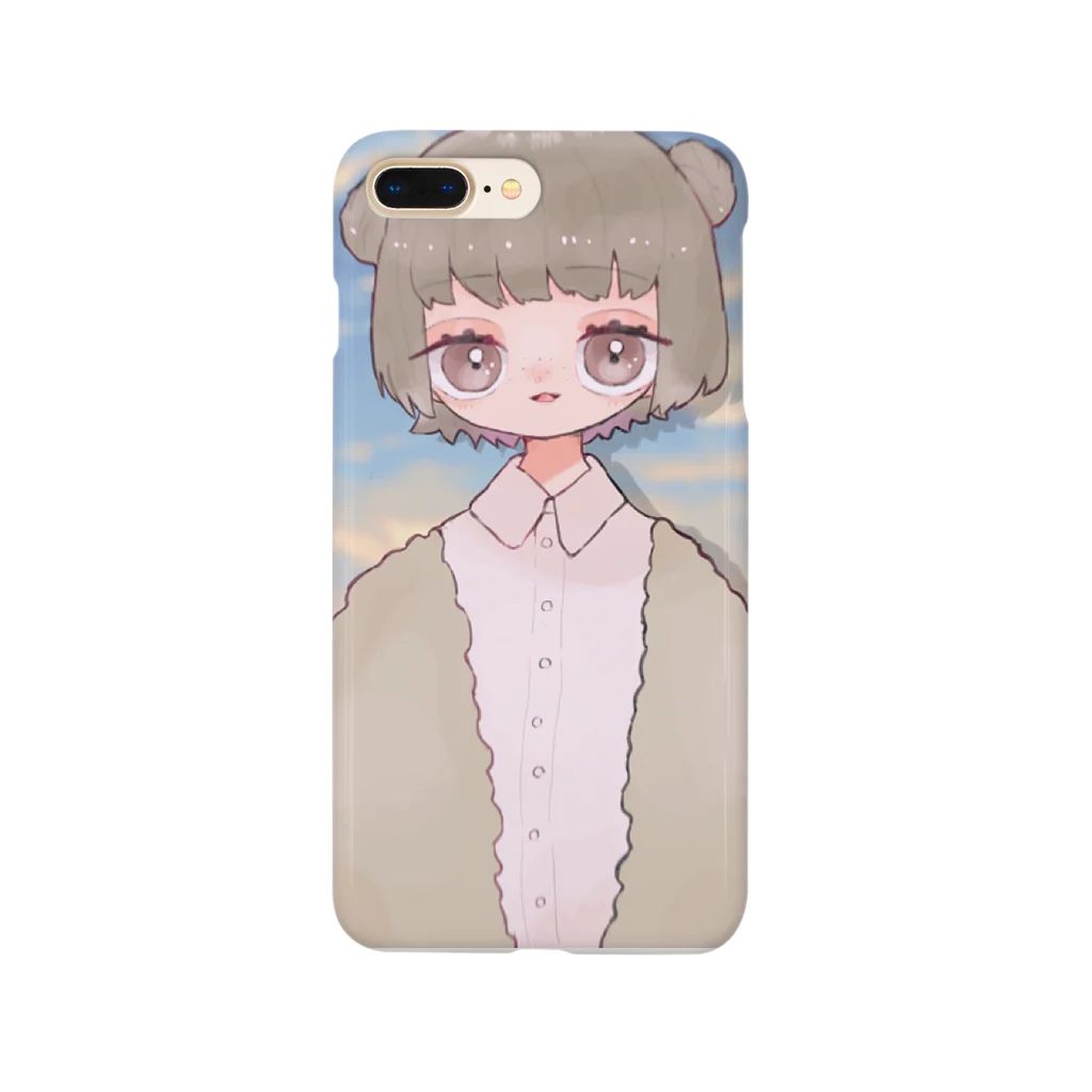 坂味噌のお団子頭女のスマホケースやんね Smartphone Case