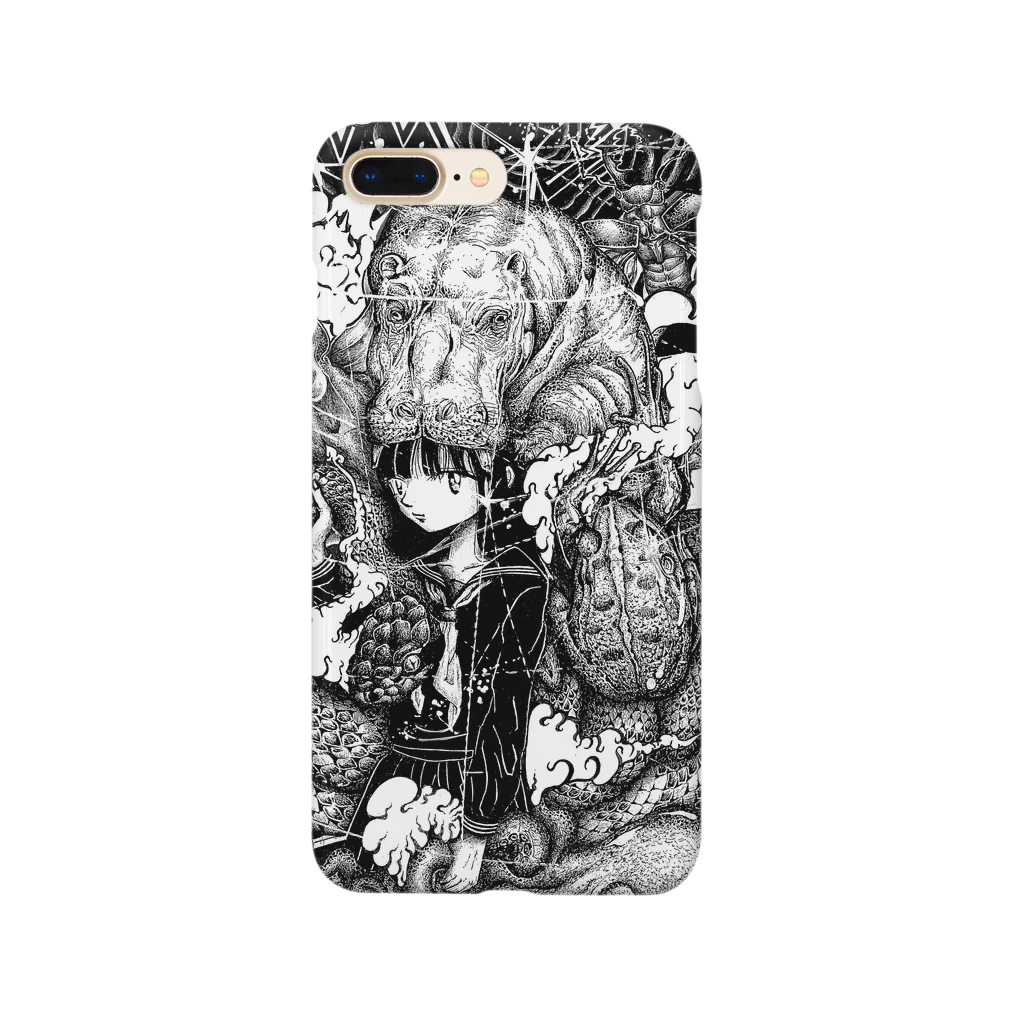 【som】のアニマル女の子パーカー Smartphone Case