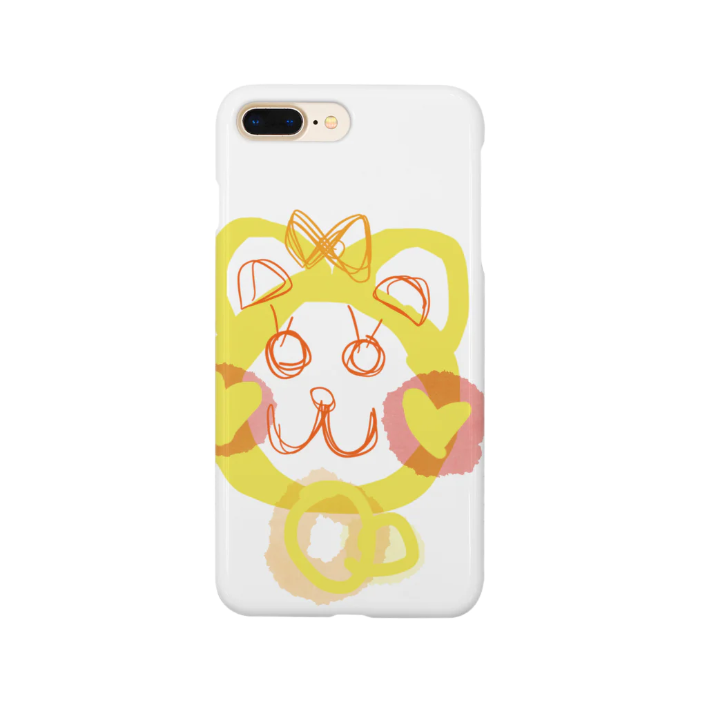 MAGIC FANのYELLOWくまちゃんリボンを付けておすわり Smartphone Case