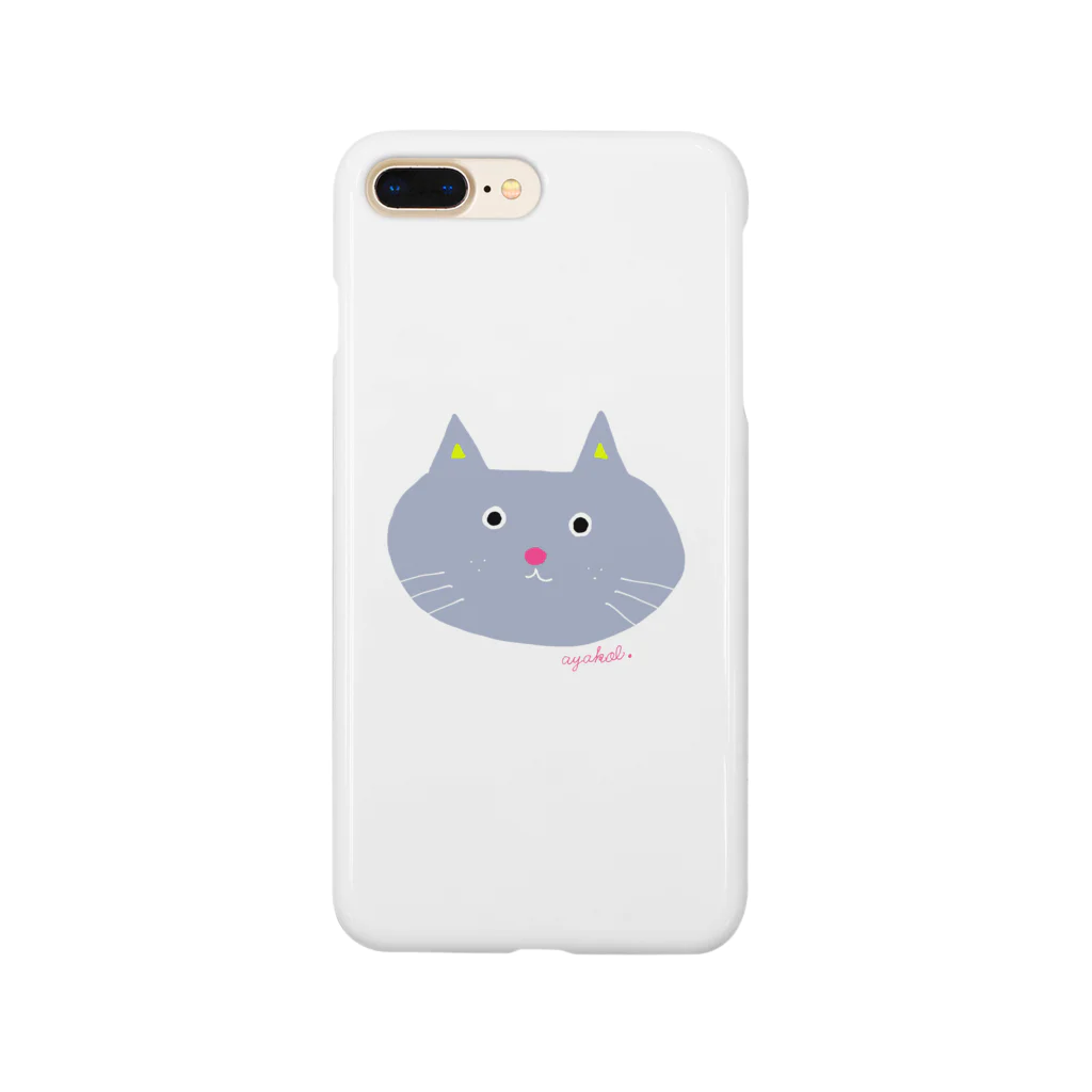 アヤコルゆる絵ショップ＠スズリなうのモノクロぬこ。 Smartphone Case