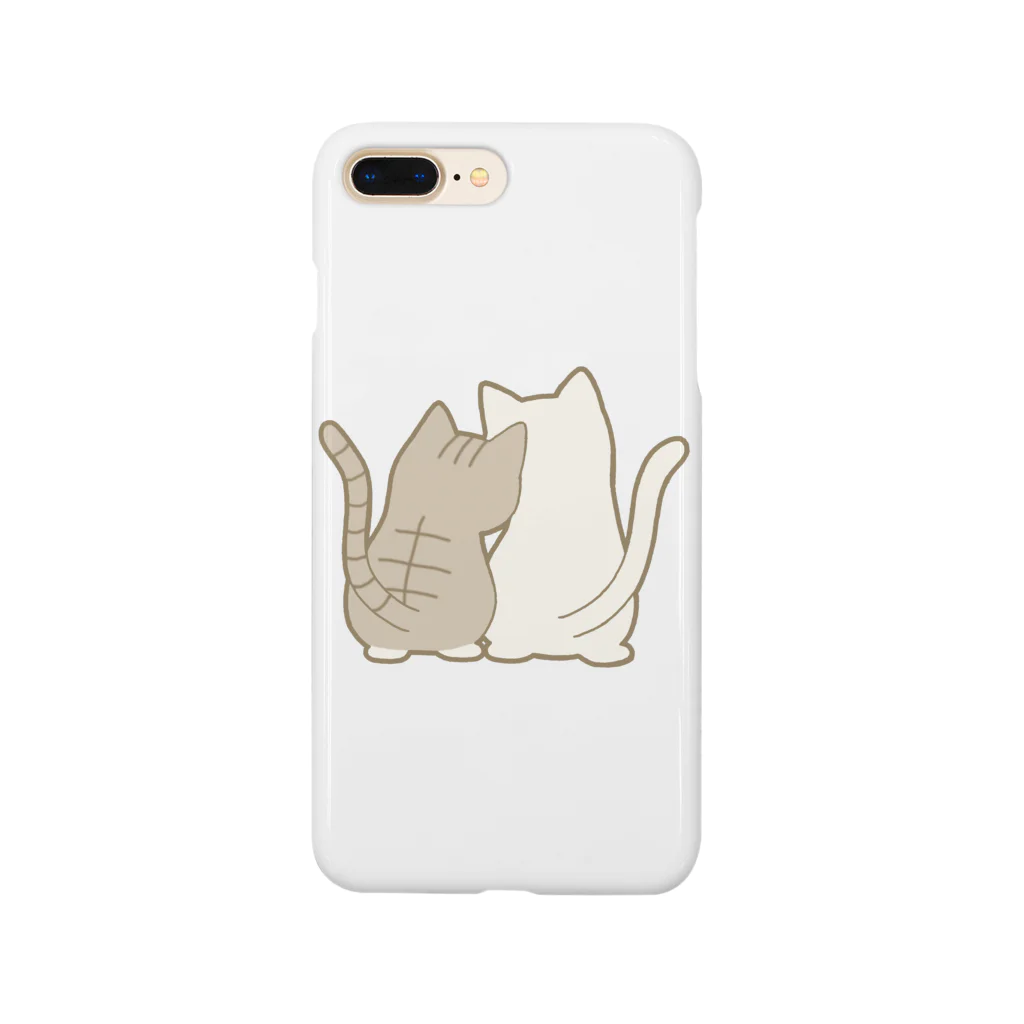 かわいいもののおみせ　いそぎんちゃくの仲良し猫の背中　キジ白&白 Smartphone Case