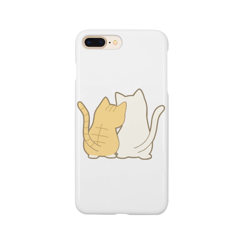 かわいいもののおみせ　いそぎんちゃくの仲良し猫の背中　茶白&白 Smartphone Case