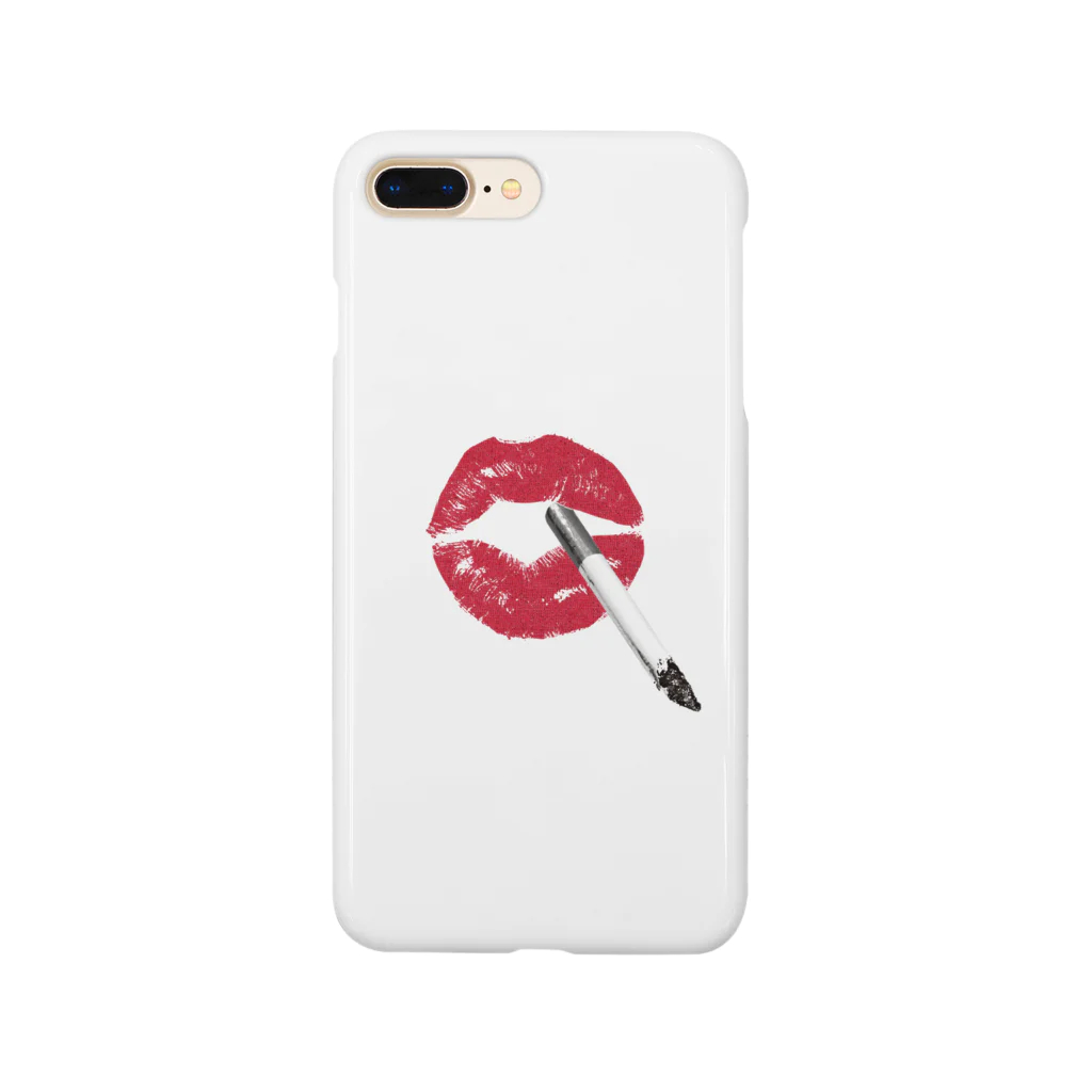 つづりの唇とタバコ　（赤い口紅） Smartphone Case