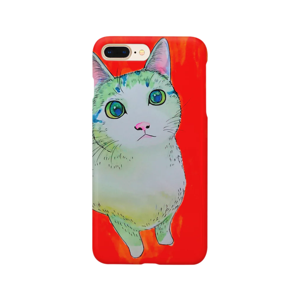駄菓子工房の見上げるネコ Smartphone Case