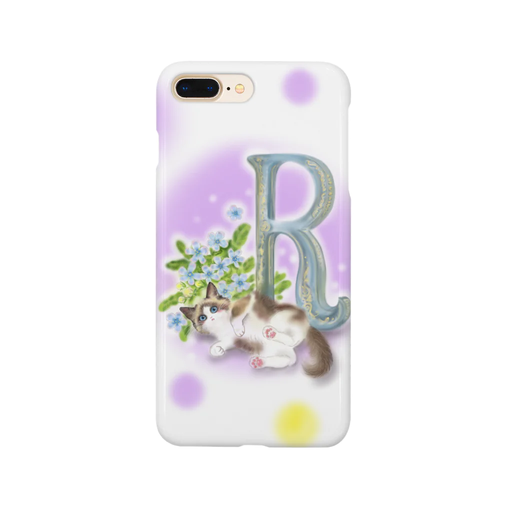 koko chamo*のflower&cat R Smartphone Case