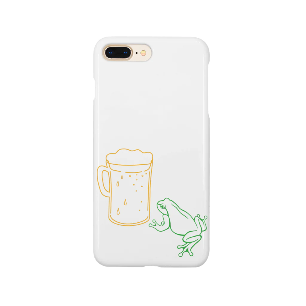 ebiyumi5037のカエルとビール スマホケース