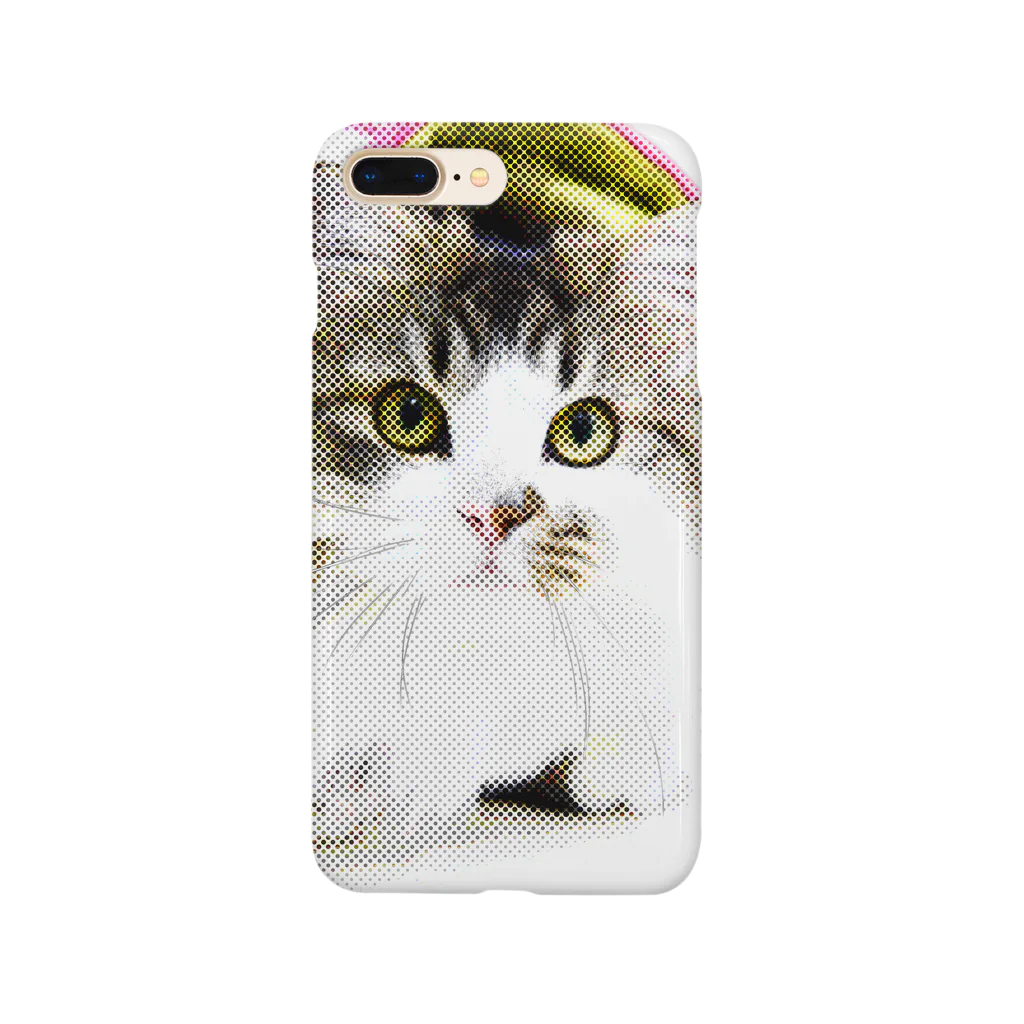 ラガマフィンの36さんの丸ドットモザイクピンクパーカー36CAT Smartphone Case