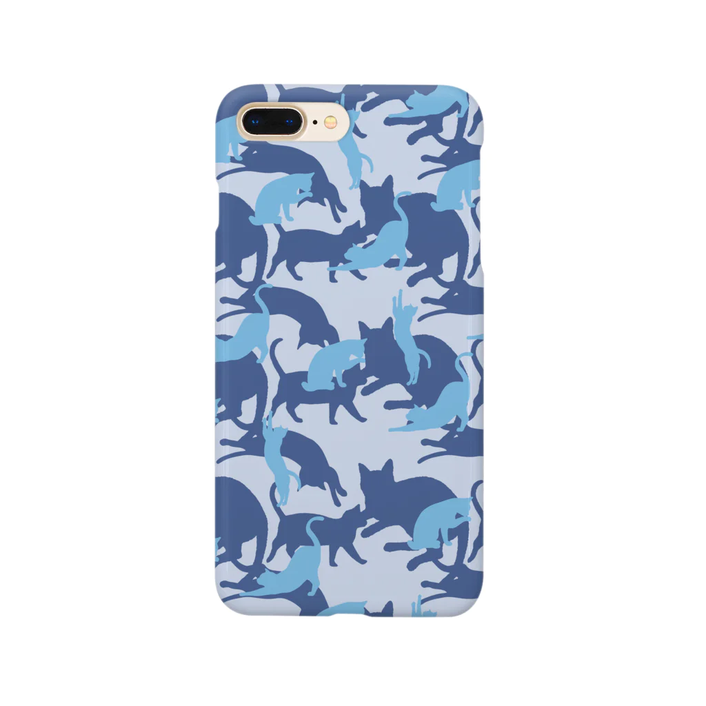 アトリエかのの猫迷彩　カモフラージュ　青 Smartphone Case