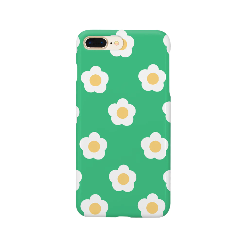 PUCA𓅹PUCA （すぽんじ）のWhite Flower(グリーングリーン) Smartphone Case