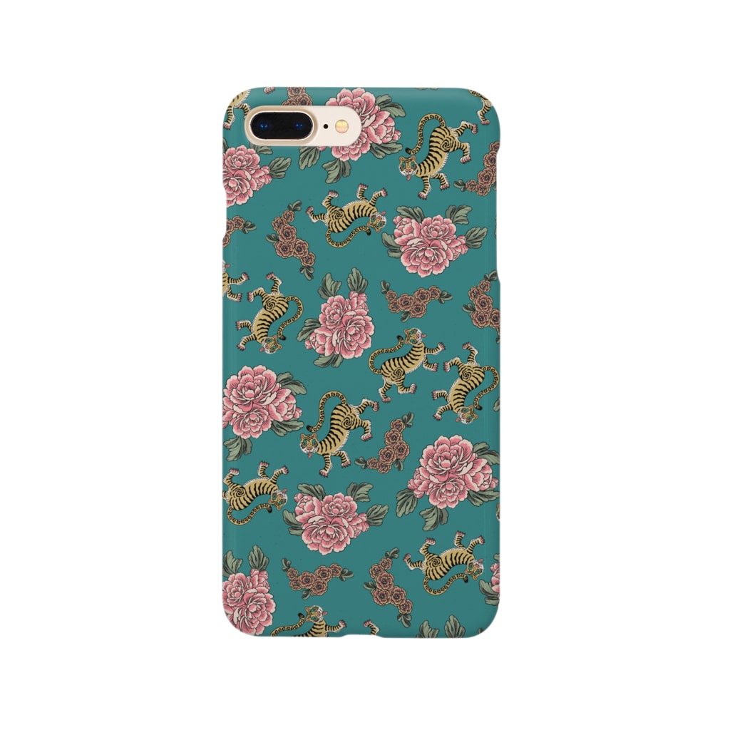 ムギギギのお花と虎ちゃん（緑） Smartphone Case