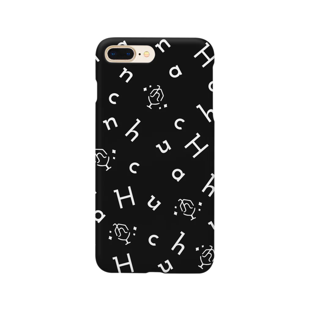 Hachun's closetのiphoneケース　総柄ブラック Smartphone Case