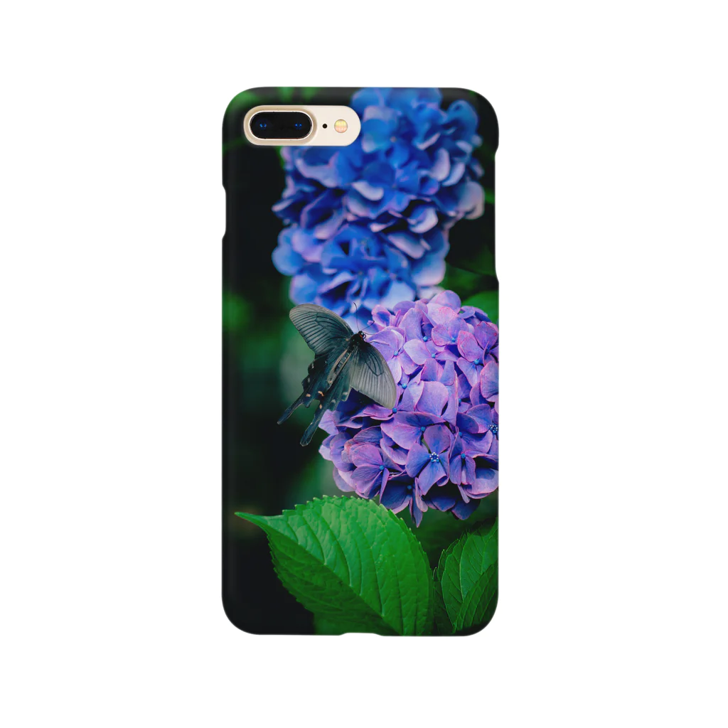 Photographer non.'s shopの紫陽花とクロアゲハ Smartphone Case