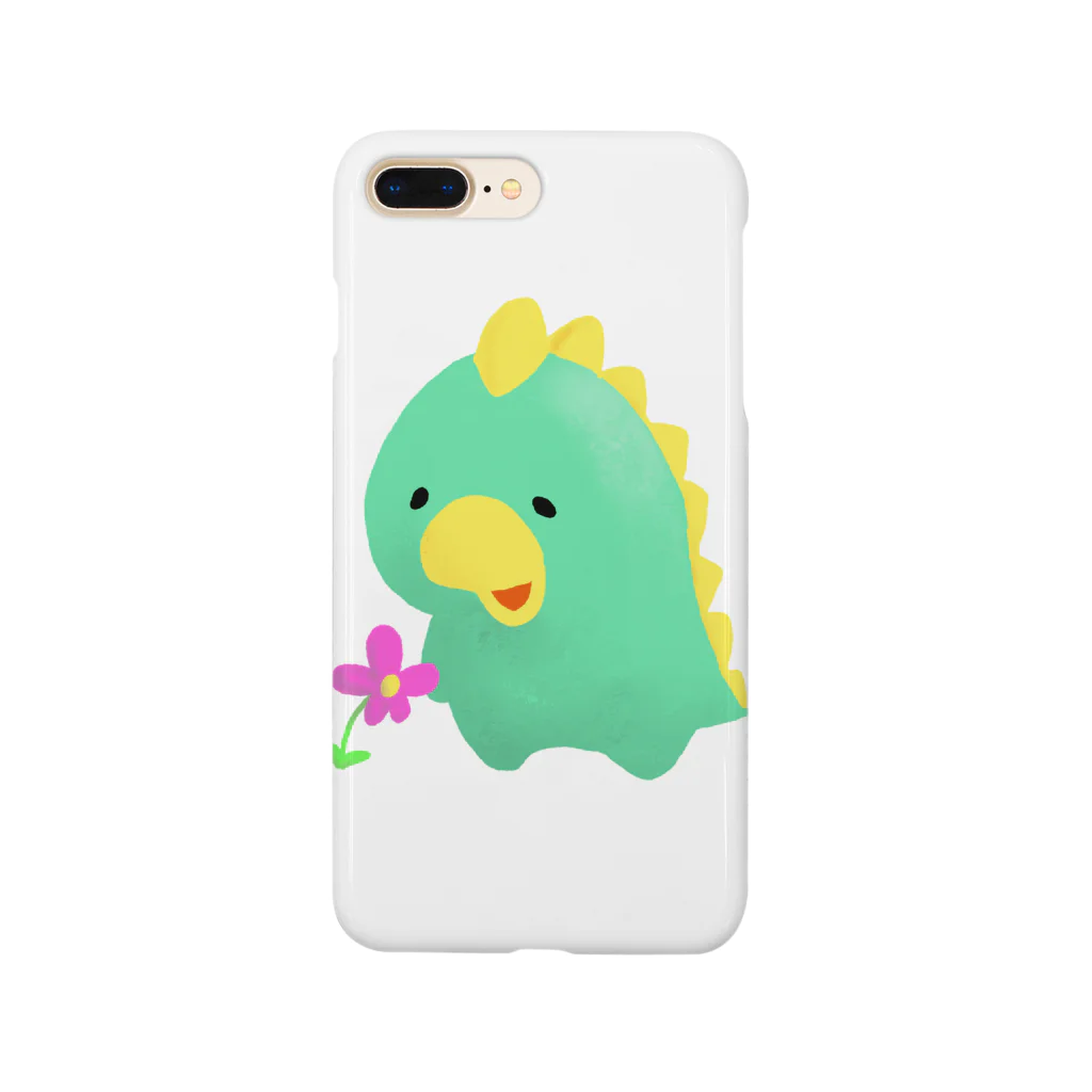 佐藤はるまきの恐竜ザウルスと花 Smartphone Case