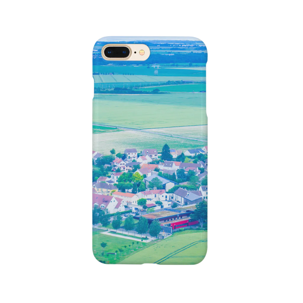 リンの工作室の三角屋根の家と緑　風景 Smartphone Case