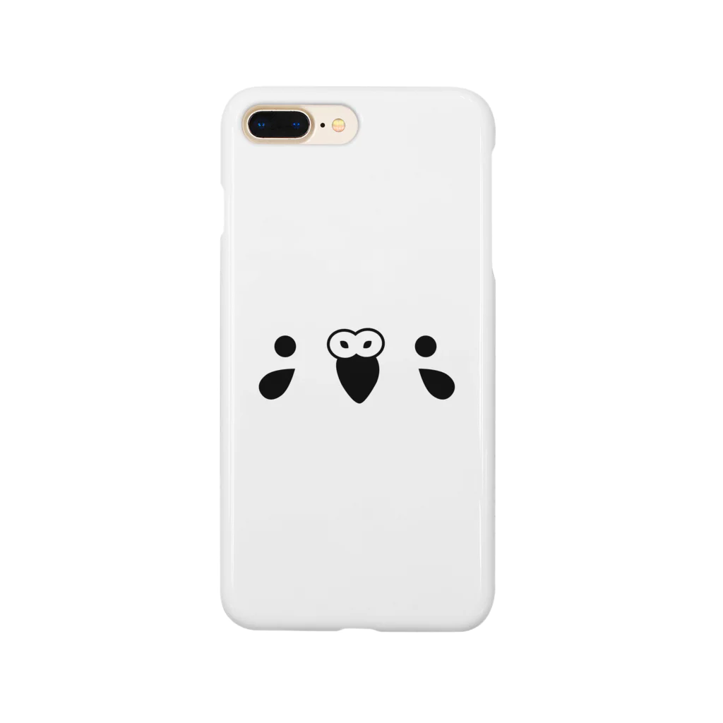 赤ヘルインコのセキセイBLACK（顔） Smartphone Case