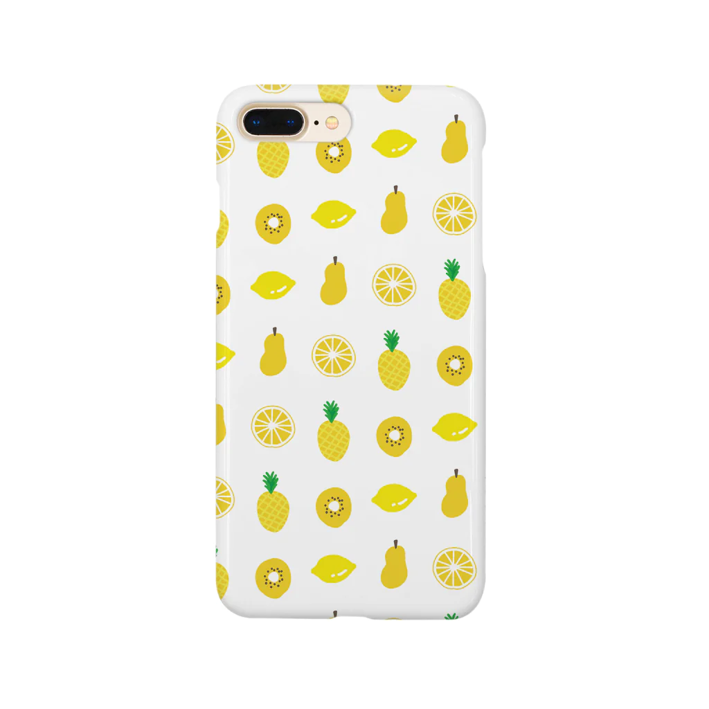カッコーのお店の黄色いフルーツのパターン Smartphone Case